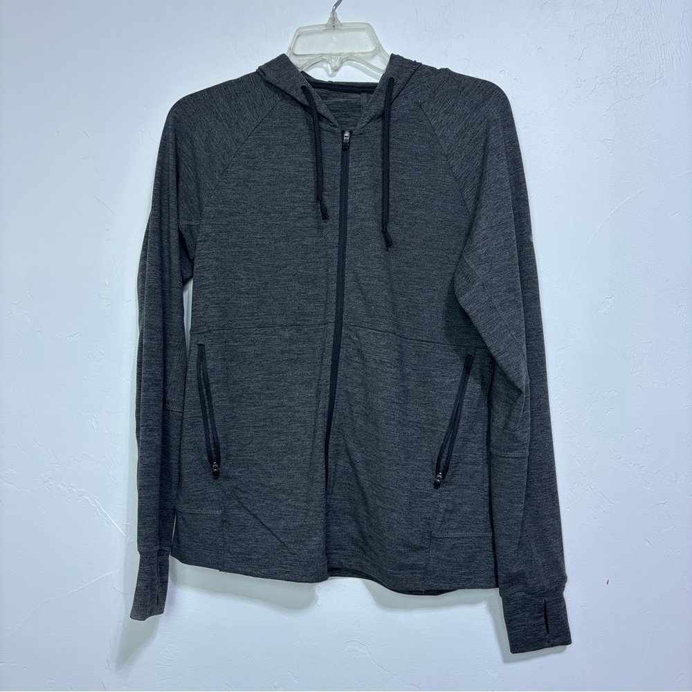 Asics Women's Athletic Full zip Activewear Hoodie Jacket Small Dark Gray Running